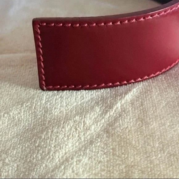 PRADA Red Leather Belt 1C 2289 95/38 Made In Italy Authentic - Picture 9 of 12